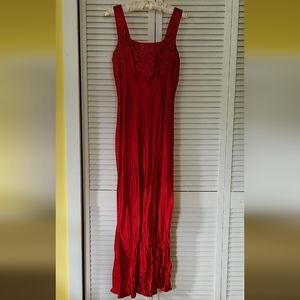 Red satiny dress